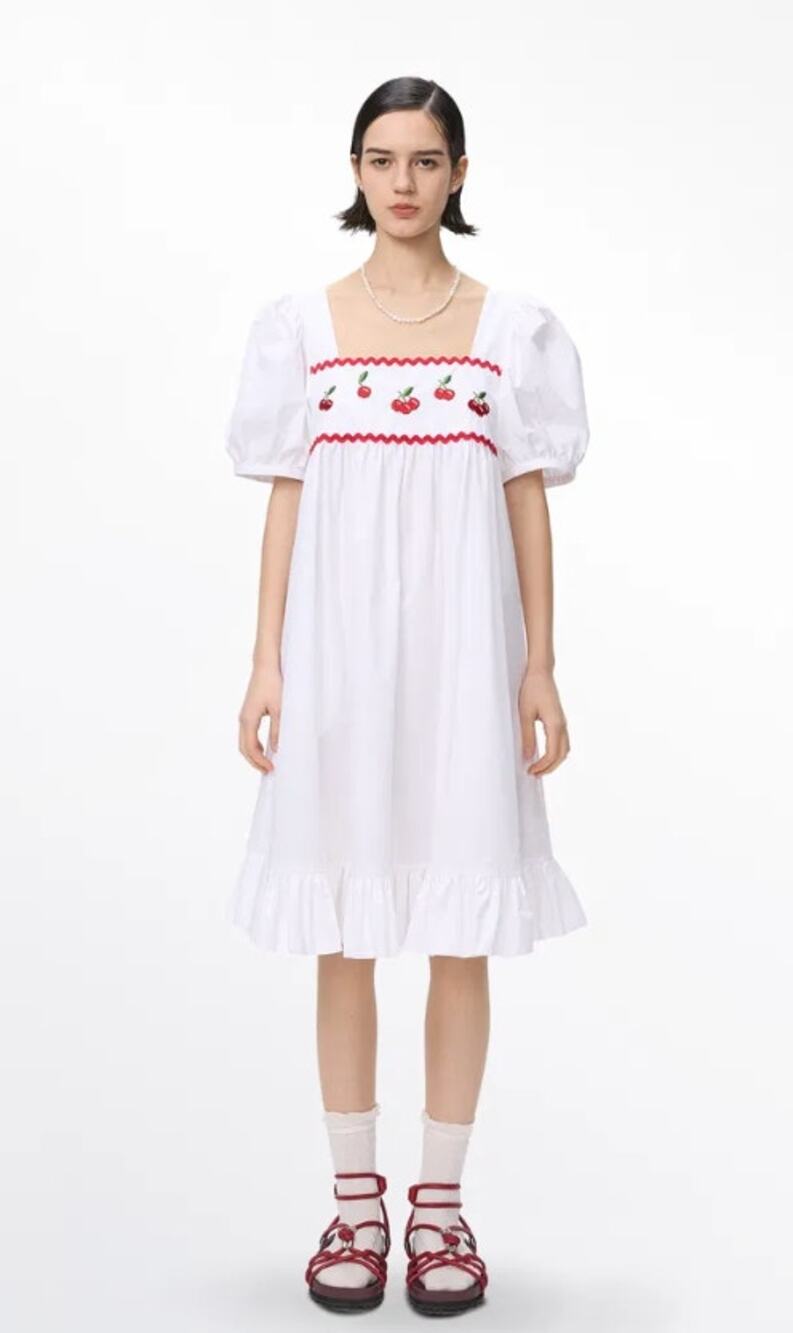 Vivetta Ponti with Fabrique Nina Cherry Embroidery Dress in Cotton Womens XS
